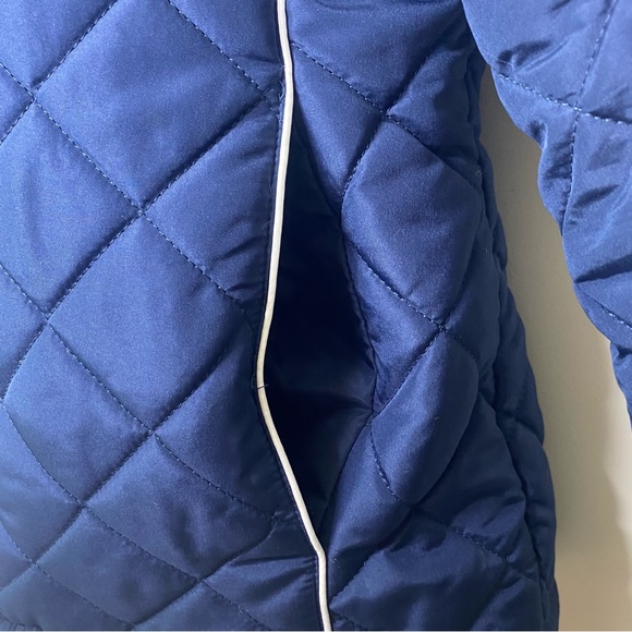 NFL Team Apparel Women’s Puffer Quilted Coat L Navy Blue Full Zip Collared - Picture 8 of 16